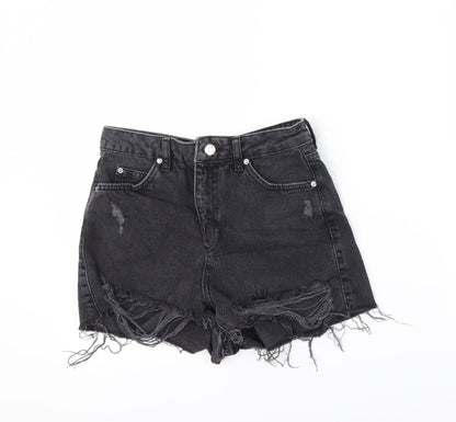 Topshop Womens Black   Cut-Off Shorts Size 8