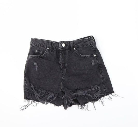 Topshop Womens Black   Cut-Off Shorts Size 8