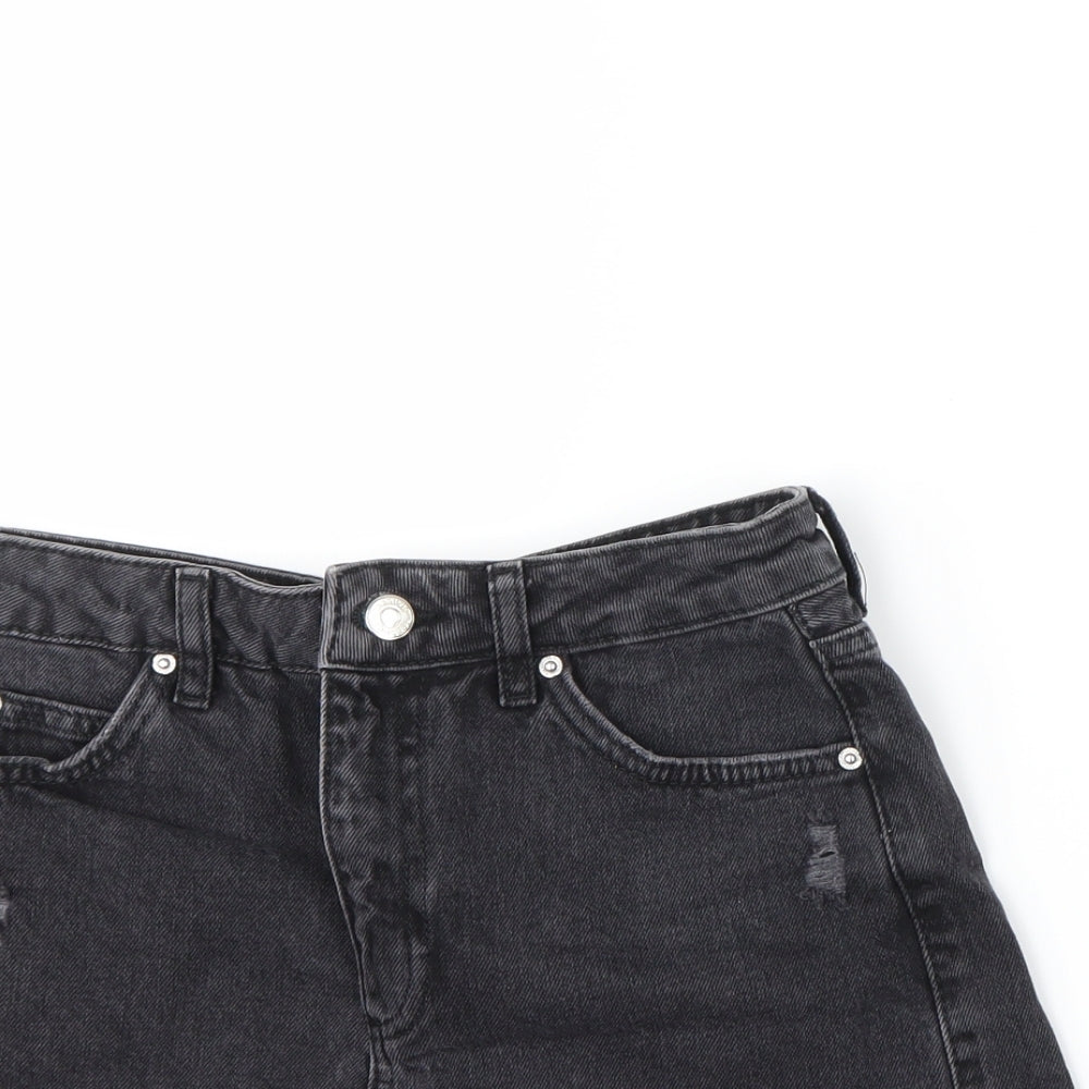 Topshop Womens Black   Cut-Off Shorts Size 8