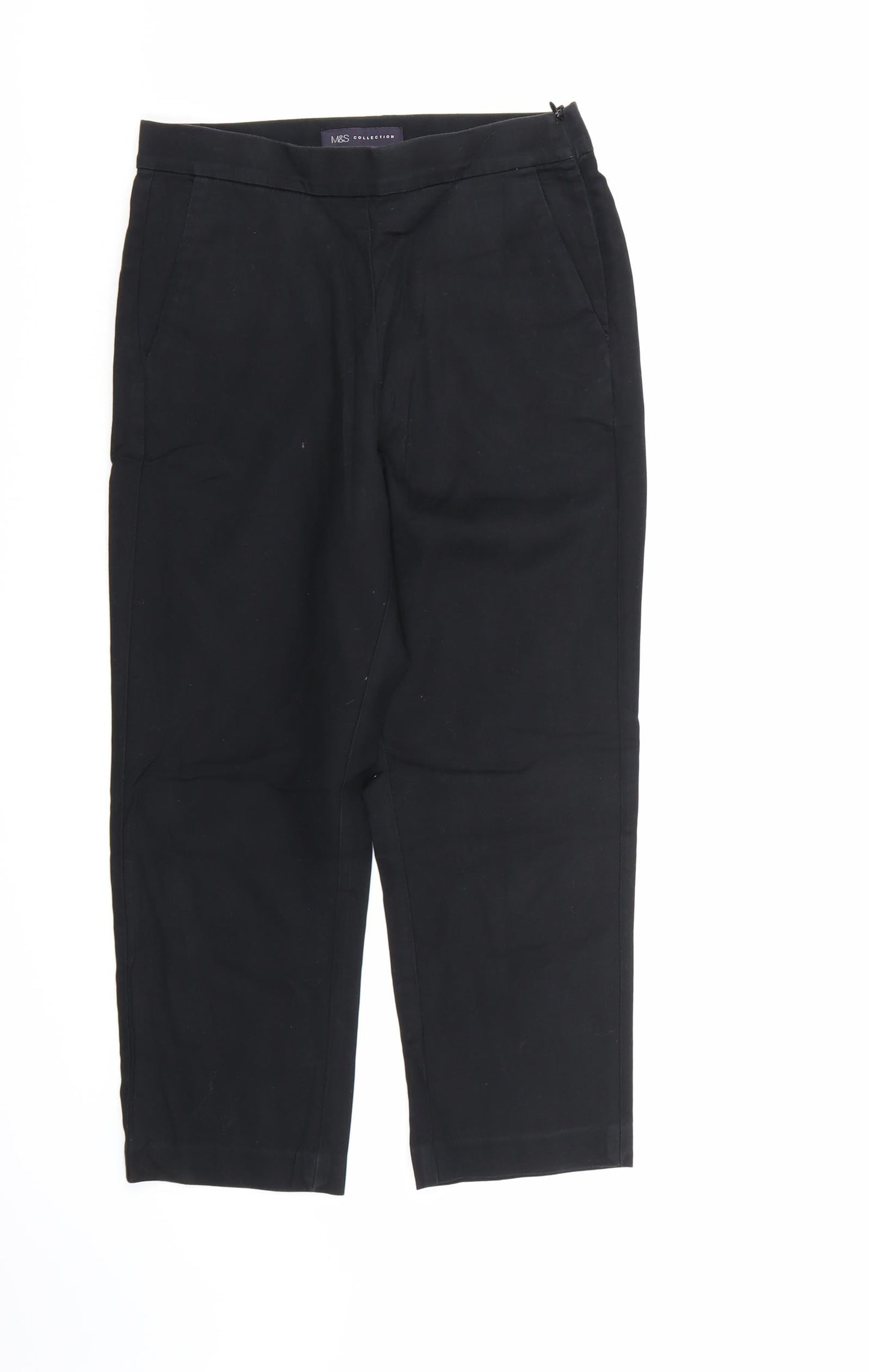 Womens UK Size 8 Marks and Spencer Regular Fit Dress Pants Black Trousers