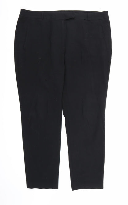 Marks and Spencer Womens Black  Rayon Dress Pants Trousers Size 18 L28 in