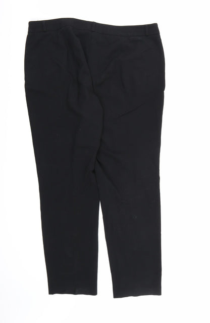 Marks and Spencer Womens Black  Rayon Dress Pants Trousers Size 18 L28 in