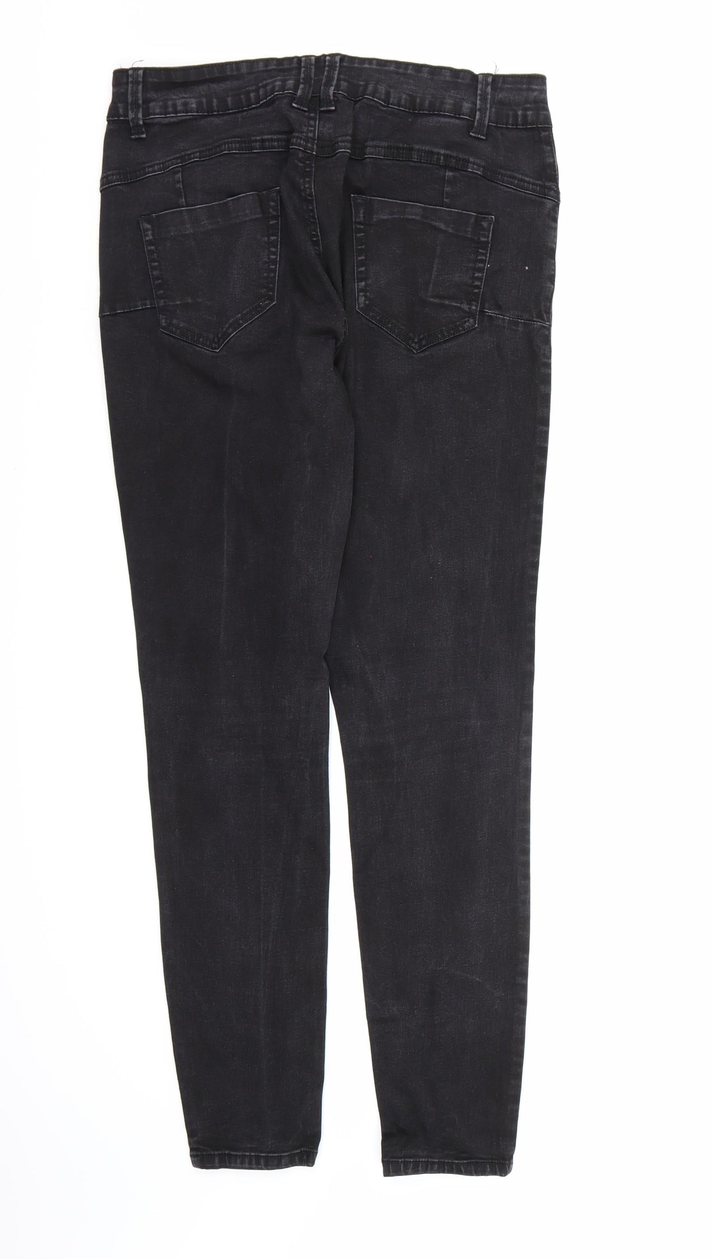 Denim co. Womens Black  Denim Skinny Jeans Size 14 L28 in