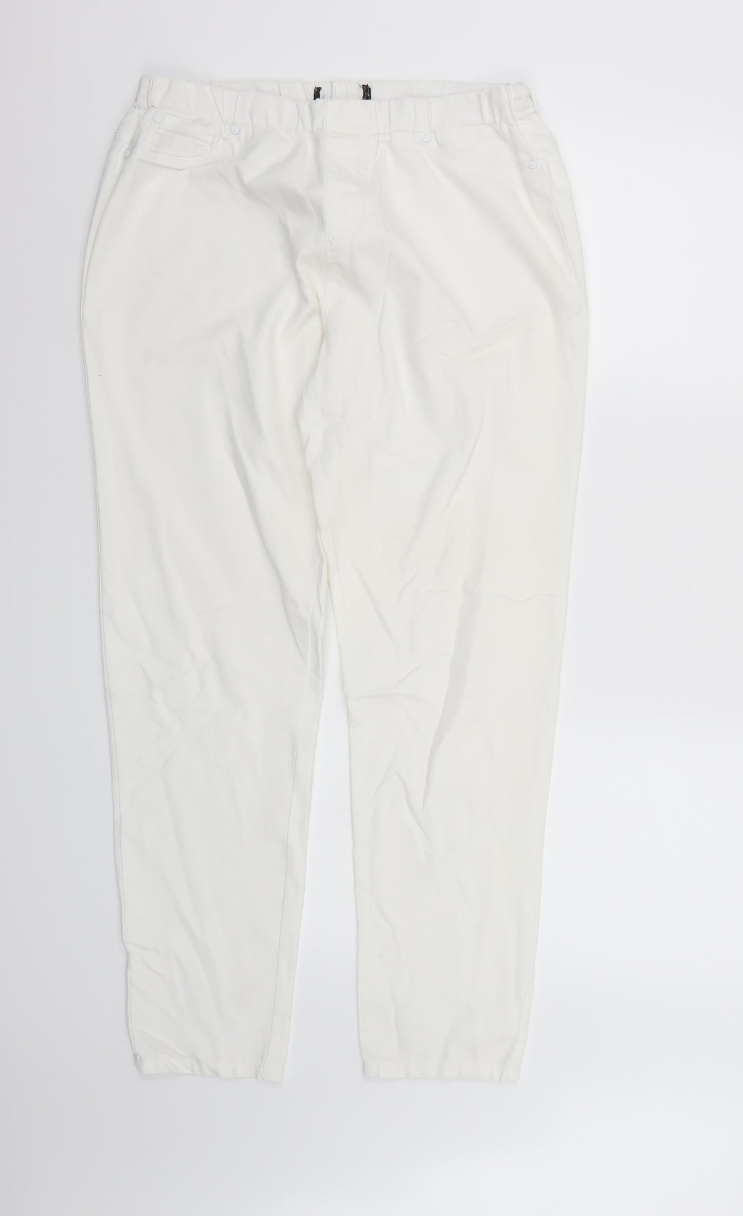 Womens UK Size  Preworn Regular Fit Straight White Jeans