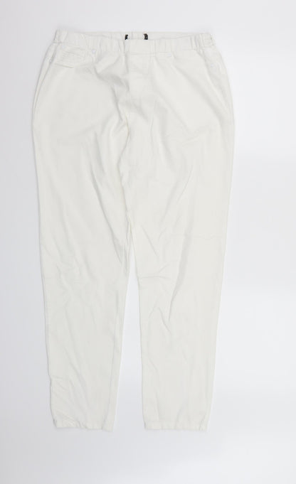 Womens UK Size  Preworn Regular Fit Straight White Jeans