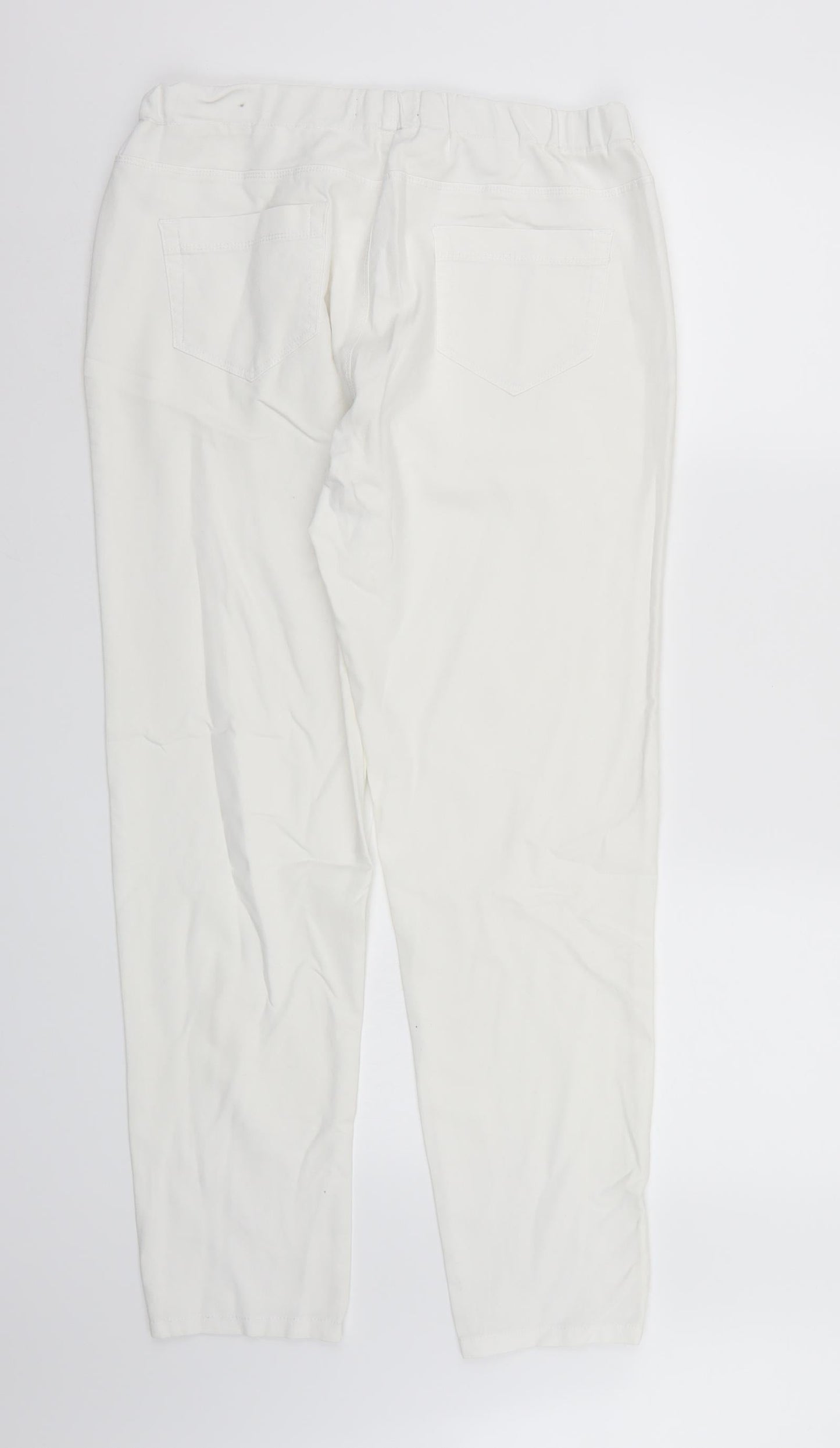 Womens UK Size  Preworn Regular Fit Straight White Jeans