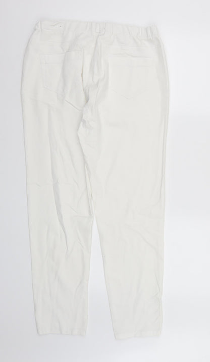 Womens UK Size  Preworn Regular Fit Straight White Jeans