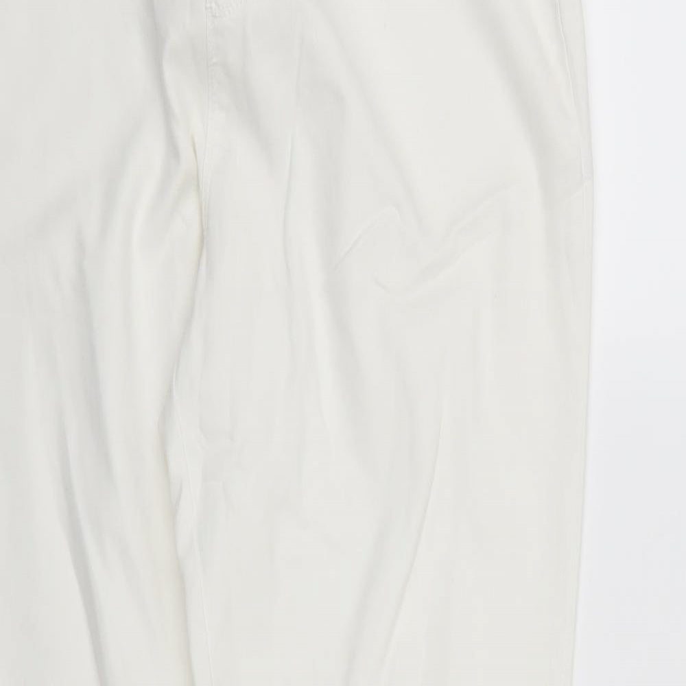 Womens UK Size  Preworn Regular Fit Straight White Jeans