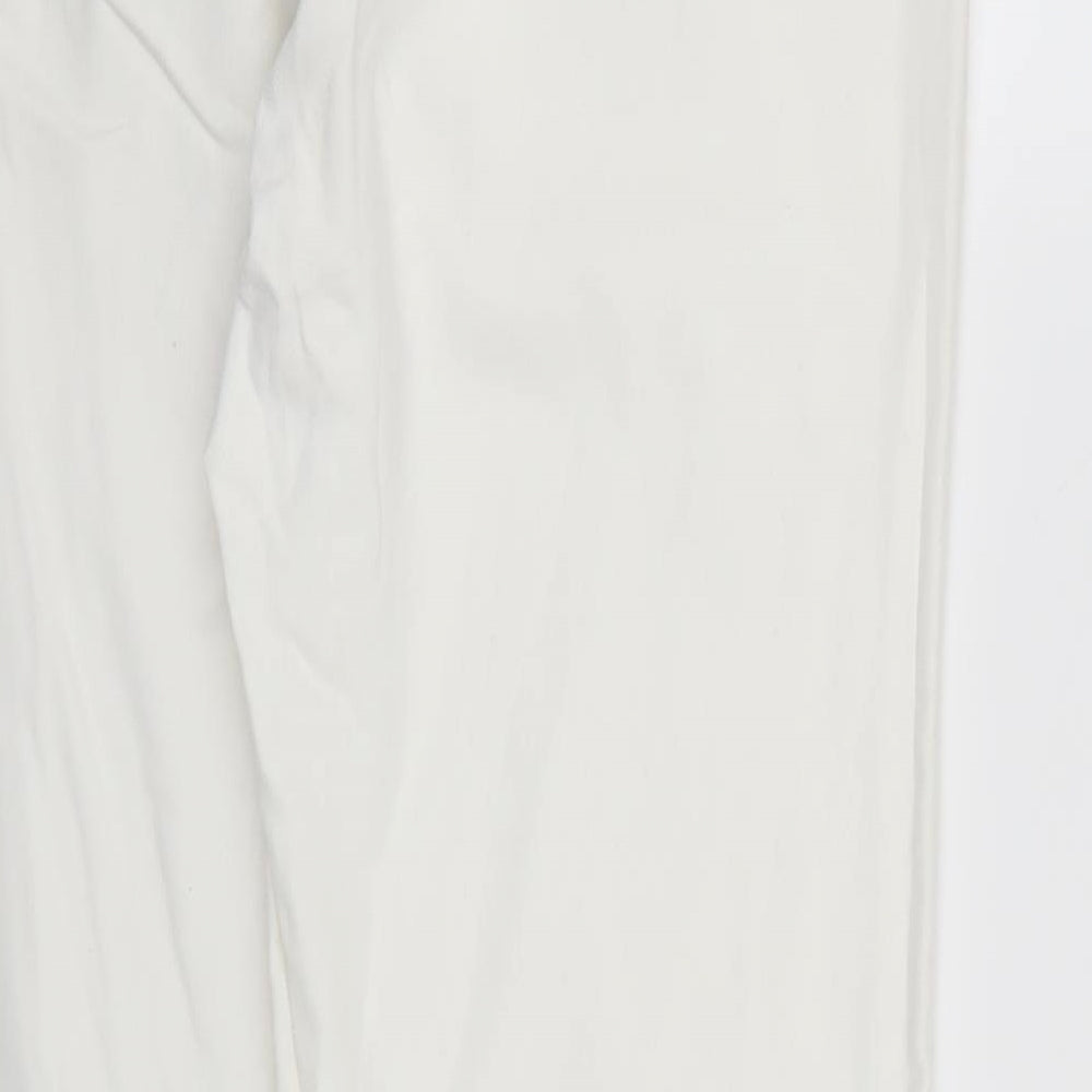Womens UK Size  Preworn Regular Fit Straight White Jeans