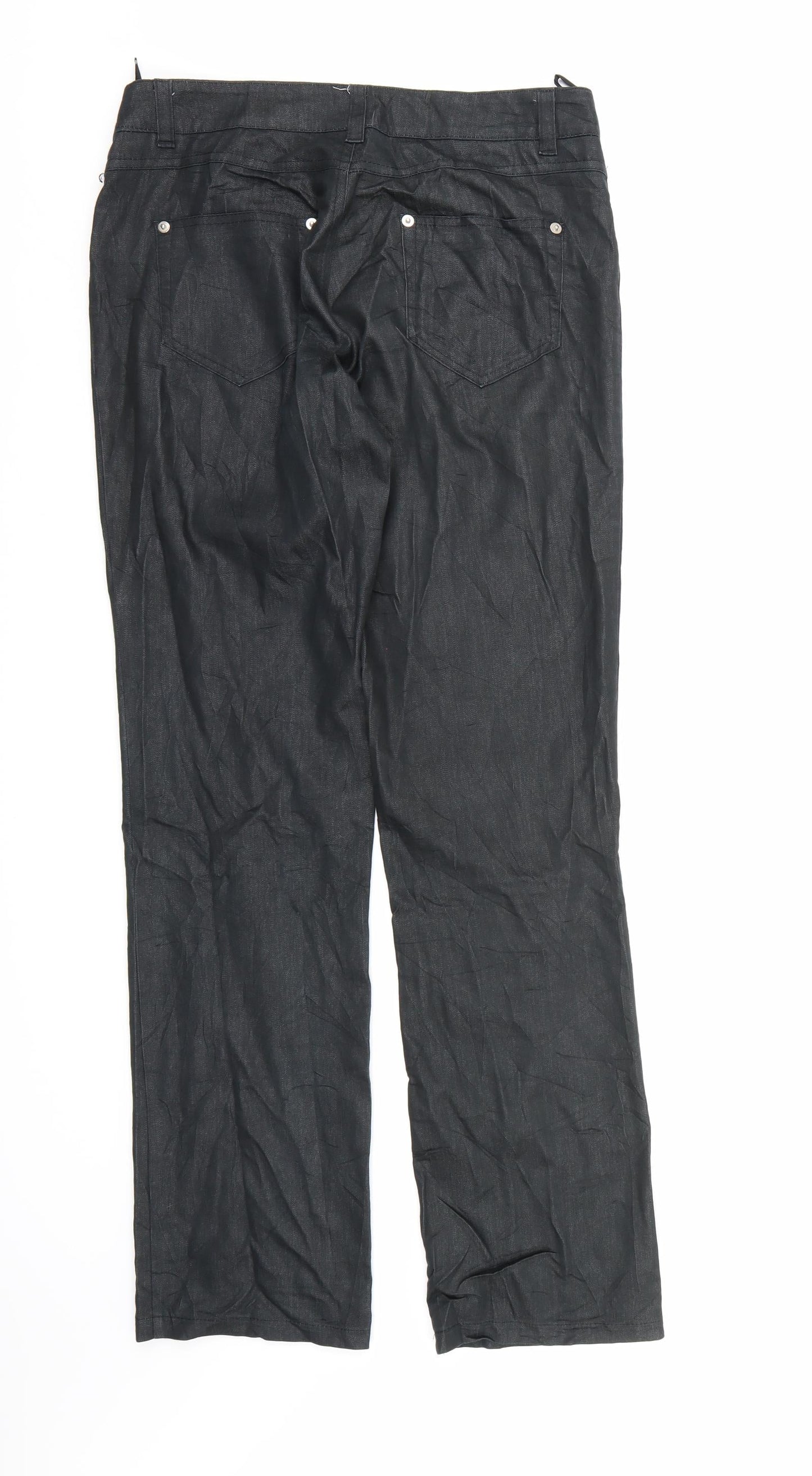 Jan Womens Black   Trousers  Size 10 L32 in