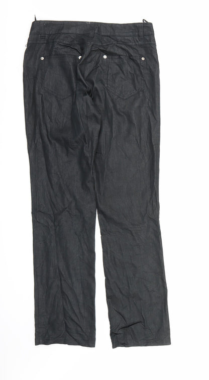 Jan Womens Black   Trousers  Size 10 L32 in