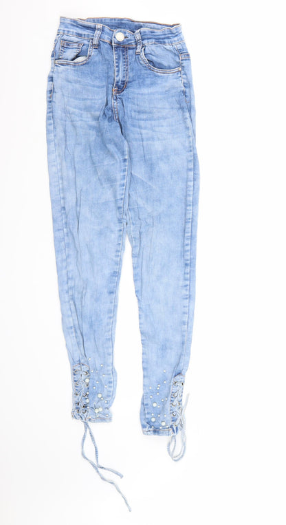 Womens UK Size 8 MISS RJ Regular Fit Skinny Blue Jeans