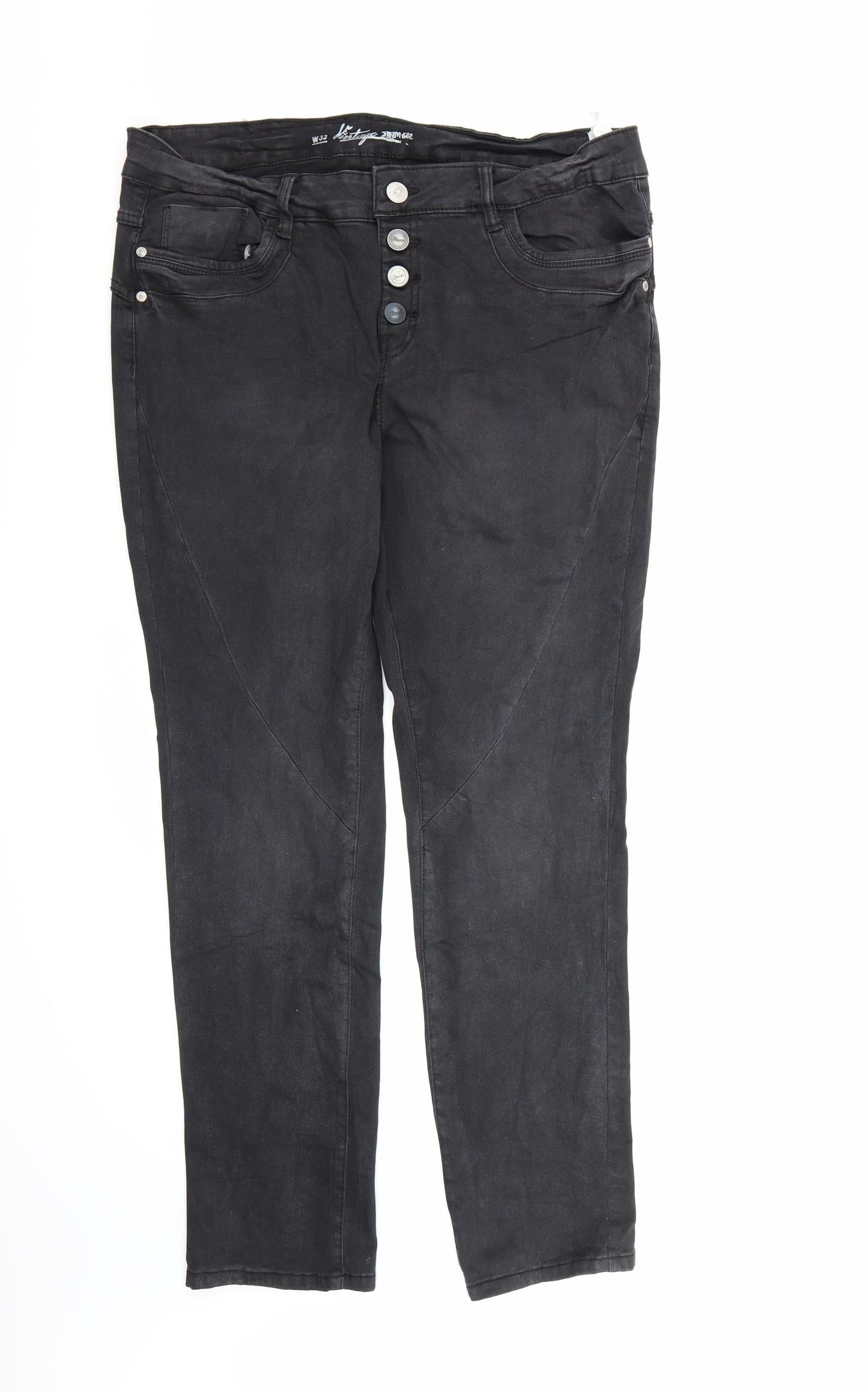 Denim 1982 Womens Black  Denim Straight Jeans  L31 in