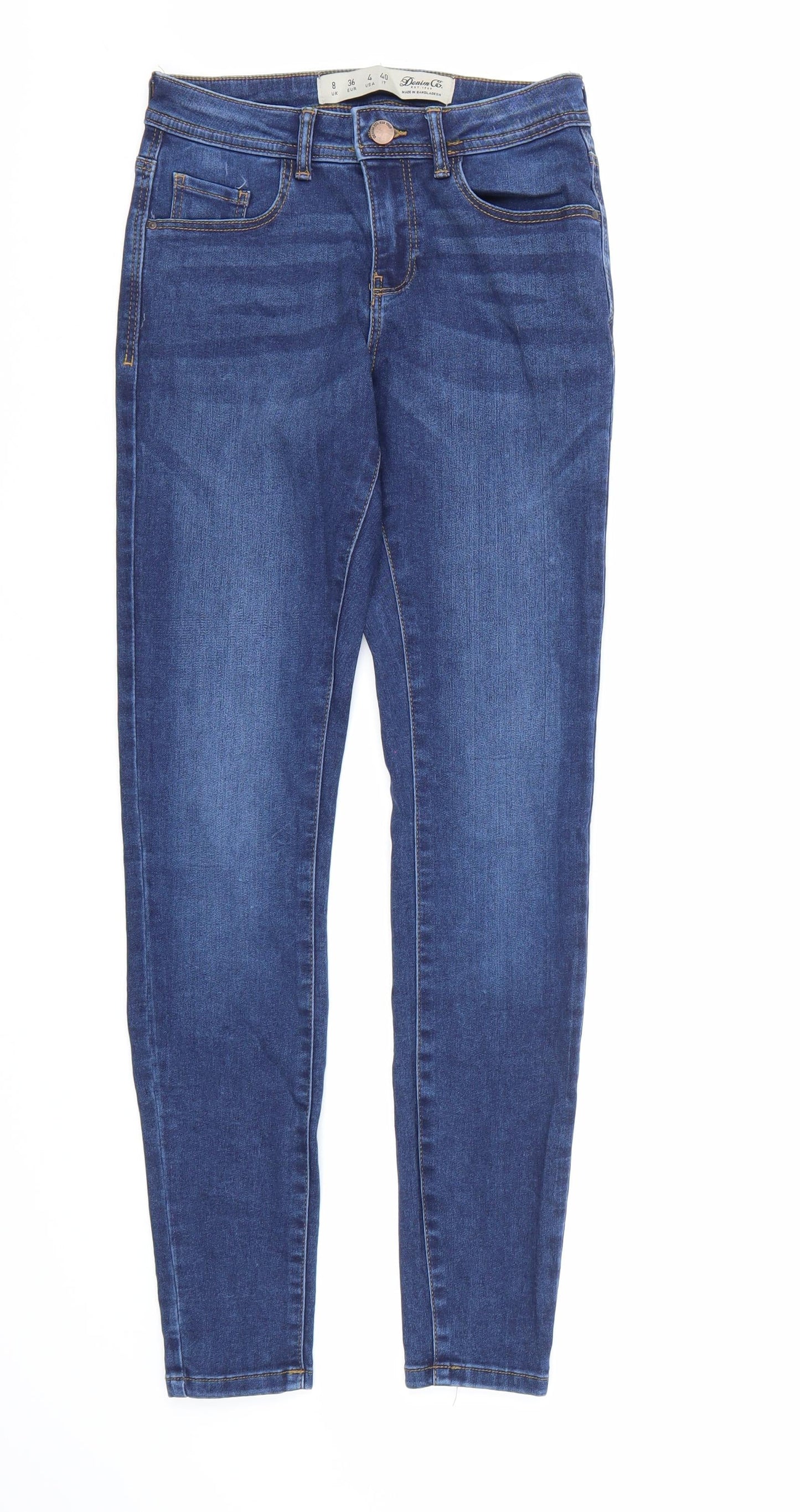 Denim co. Womens Blue  Denim Skinny Jeans Size 8 L28 in