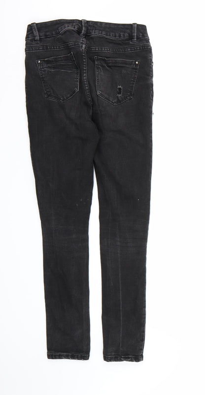 New Look Girls Black  Denim Skinny Jeans Size 12 Years - Distressed