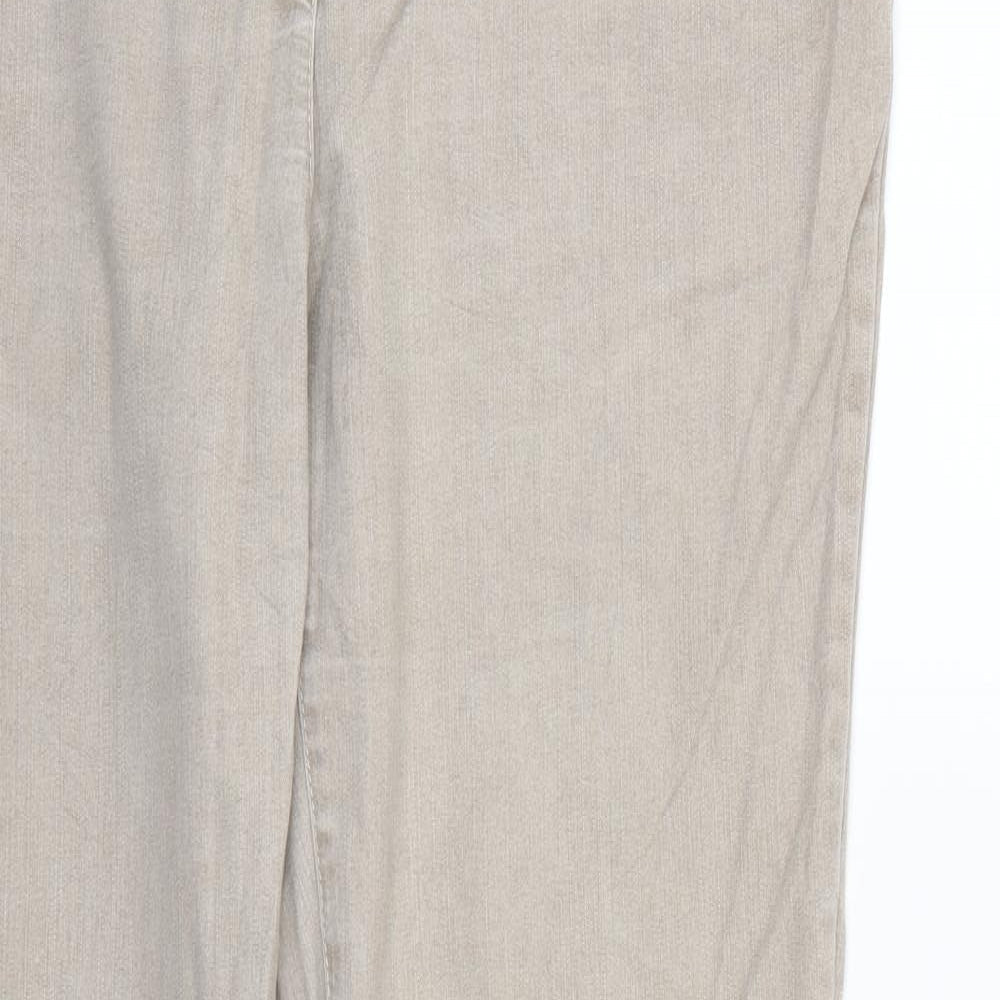 Womens UK Size 18 Preworn Regular Fit Straight Ivory Jeans