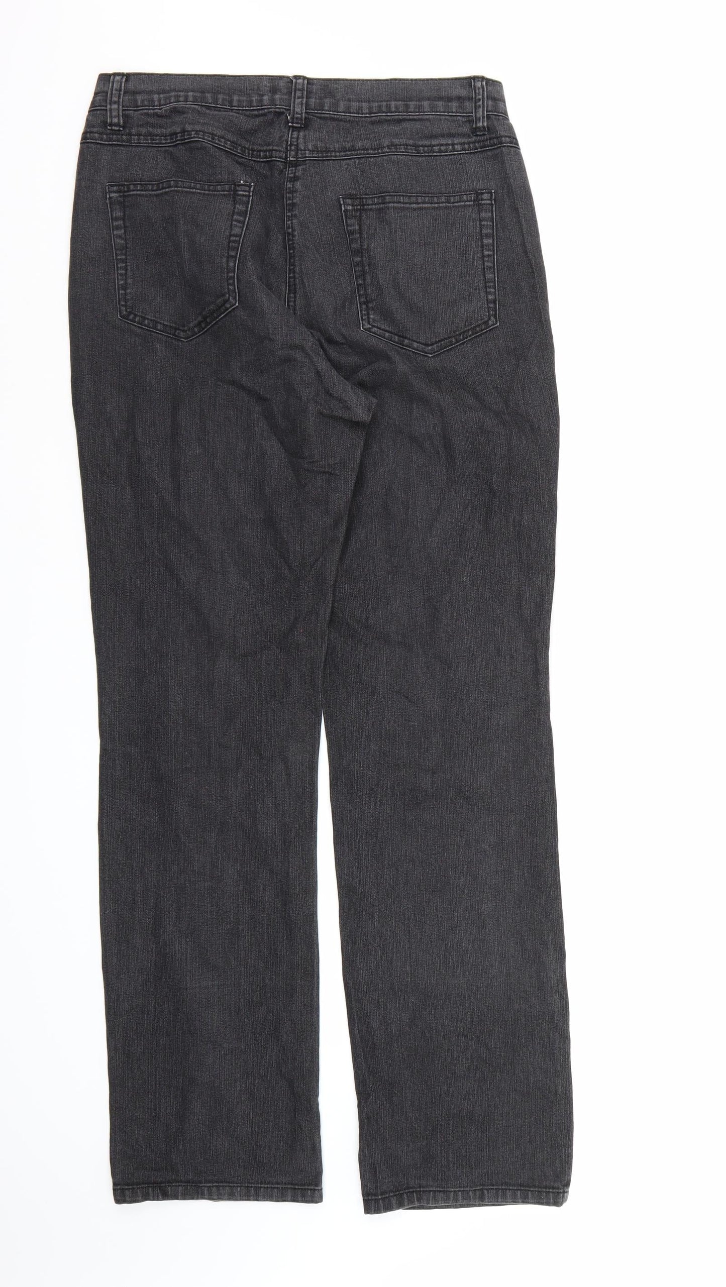 Bexleys Womens Black  Denim Straight Jeans Size 12 L32 in