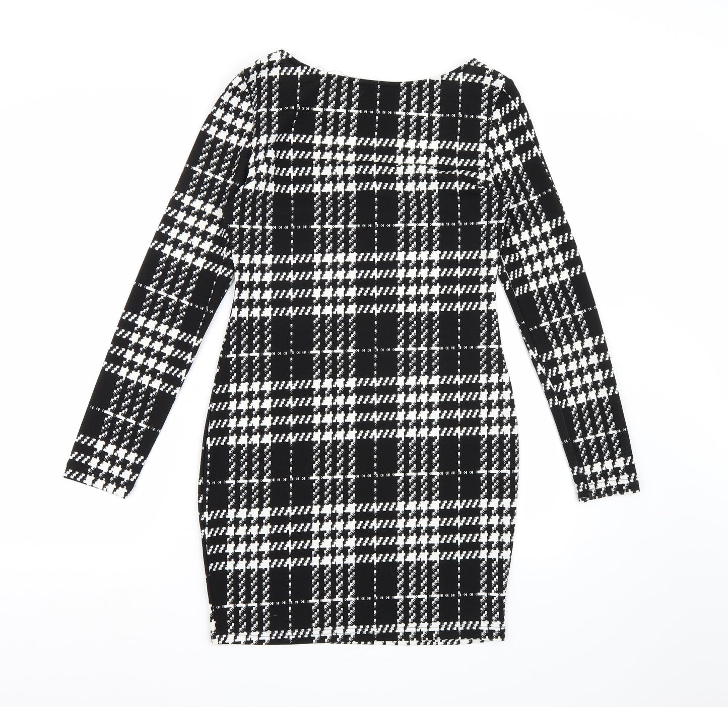 SheIn Womens Black Check  A-Line  Size M