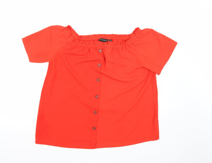 Womens UK Size 14 Dorothy Perkins Orange Basic Blouse