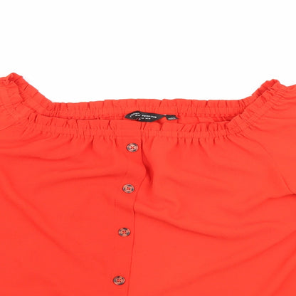 Womens UK Size 14 Dorothy Perkins Orange Basic Blouse