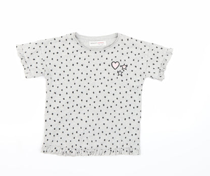Minoti Girls Grey   Basic T-Shirt Size 5-6 Years
