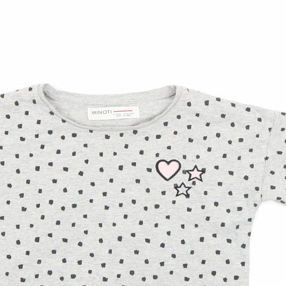 Minoti Girls Grey   Basic T-Shirt Size 5-6 Years