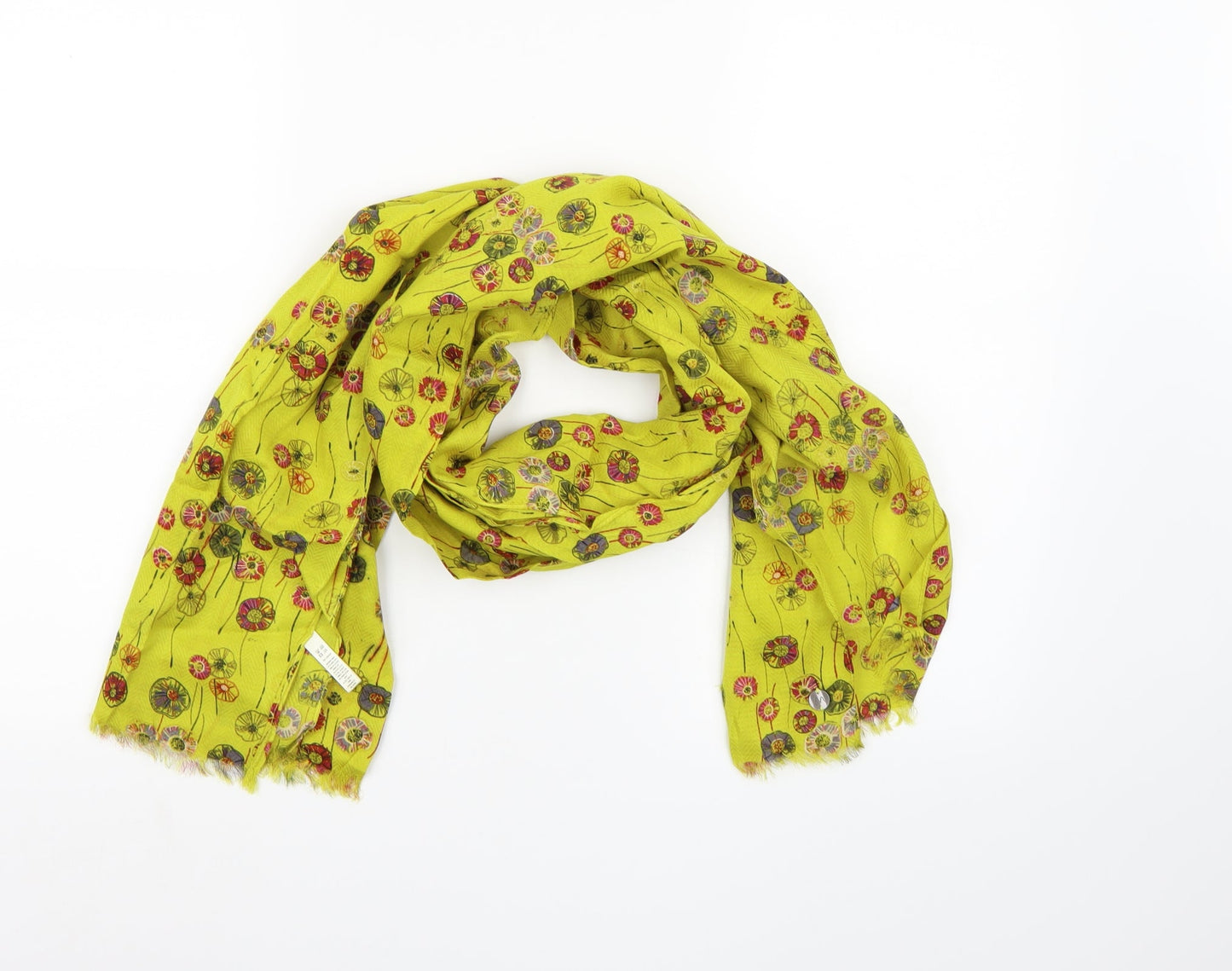 Preworn Womens Yellow Floral   Scarf