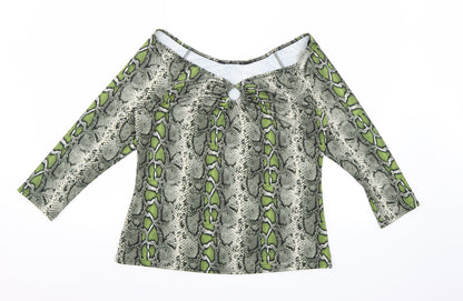 Womens UK Size 14 Dorothy Perkins Green Basic Blouse