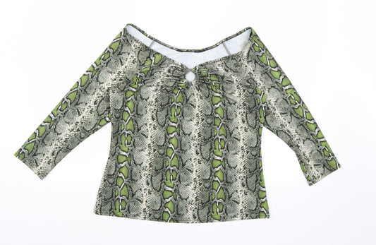 Womens UK Size 14 Dorothy Perkins Green Basic Blouse