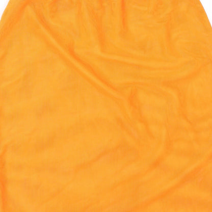 PRETTYLITTLETHING Womens Orange  Mesh Straight & Pencil Skirt Size 10