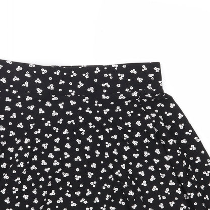 Clockhouse Womens Black Floral  Skater Skirt Size S