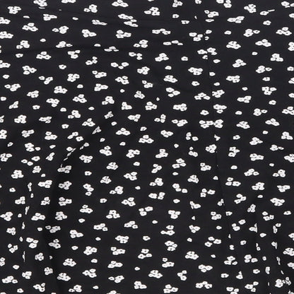 Clockhouse Womens Black Floral  Skater Skirt Size S
