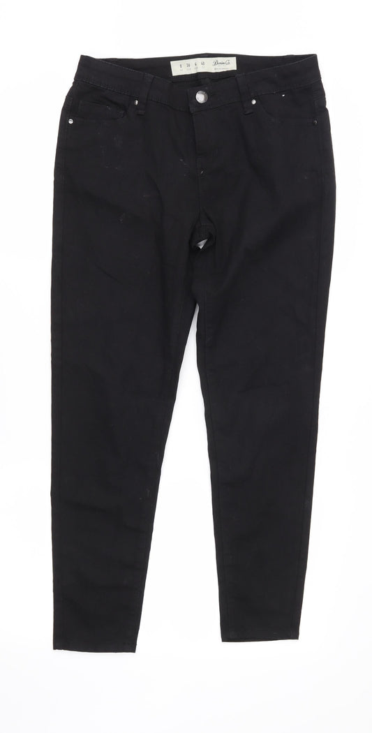 Denim & Co. Womens Black   Chino Trousers Size 8 L26 in