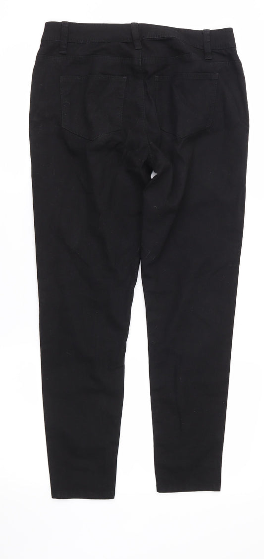 Denim & Co. Womens Black   Chino Trousers Size 8 L26 in