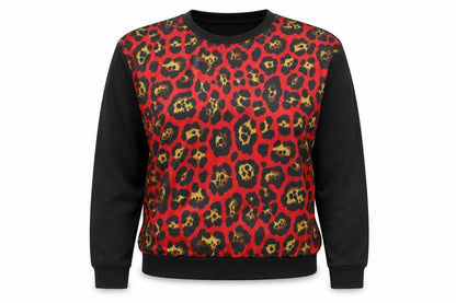 Primark Womens Red Animal Print Blended Fabric Pullover Sweatshirt Size 10