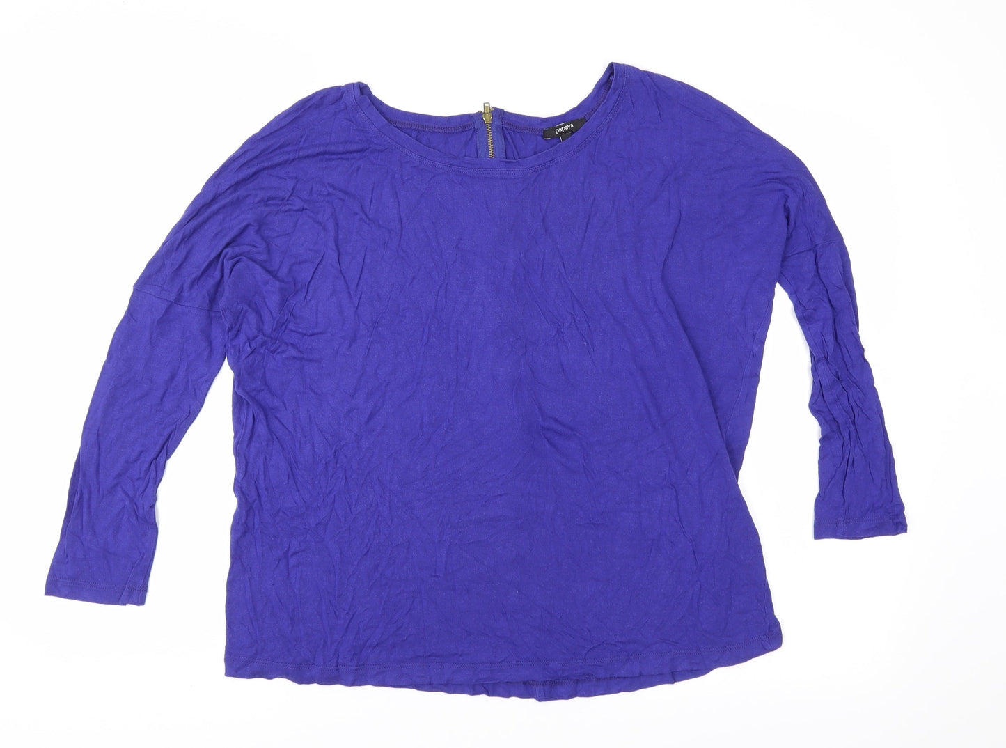 Papaya Womens Blue  Jersey Basic Blouse Size 8