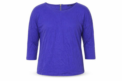 Womens UK Size 8 Papaya Blue Basic Blouse