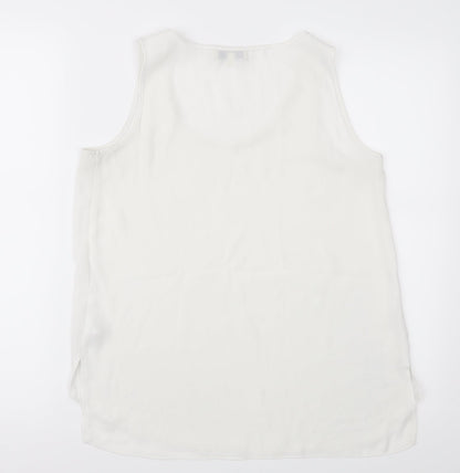 Papaya Womens White  Chiffon Basic Blouse Size 8