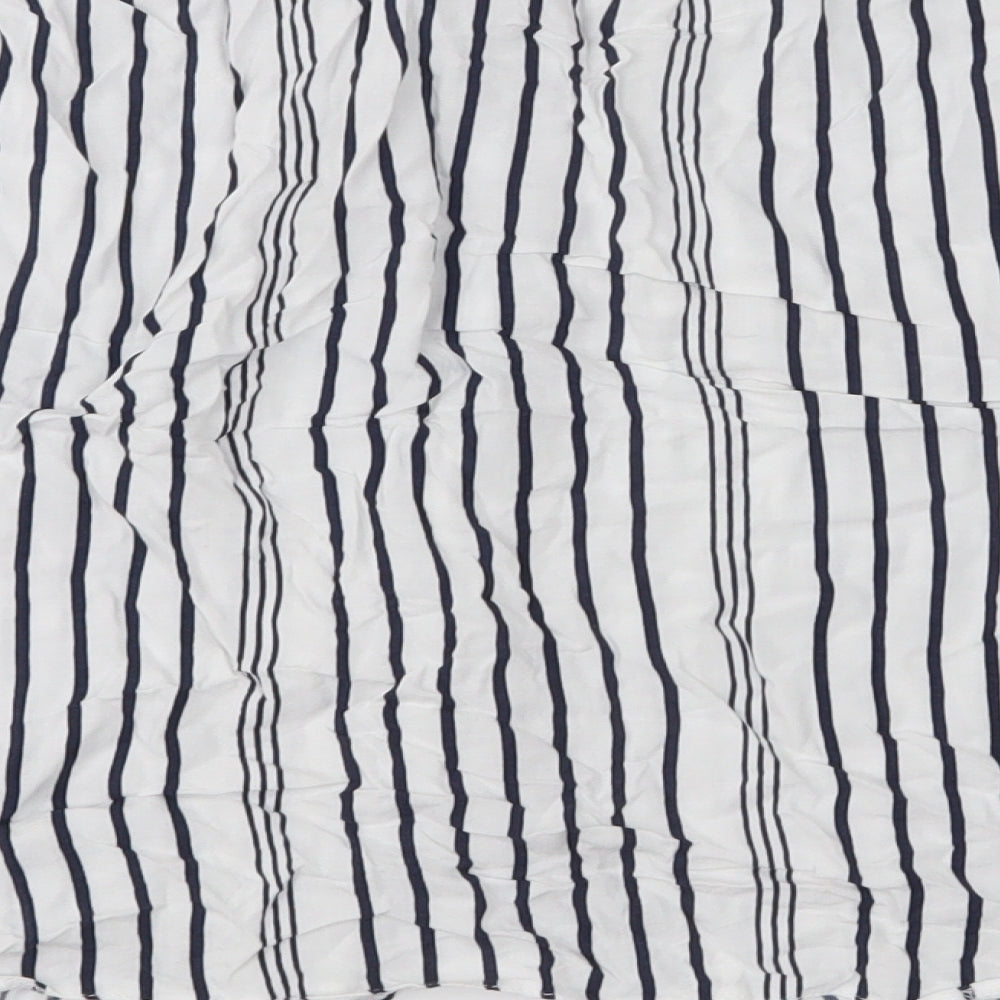 F&F Womens White Striped  Basic Blouse Size 8