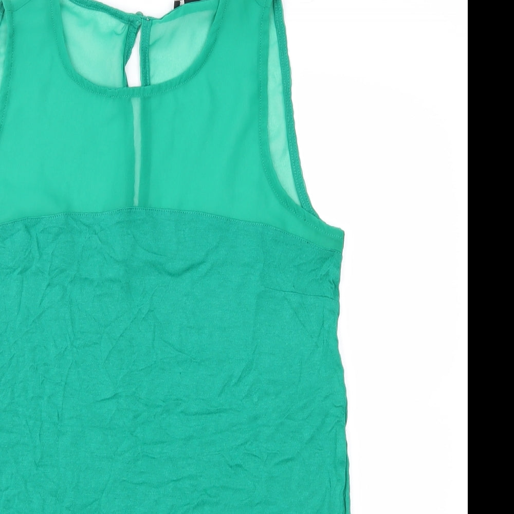 Womens UK Size S H&M Green Basic Blouse