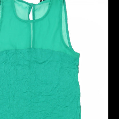Womens UK Size S H&M Green Basic Blouse