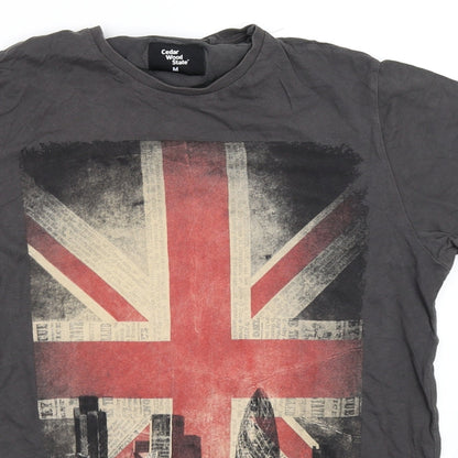 Mens UK Size M Cedar Wood State Grey  T-Shirt