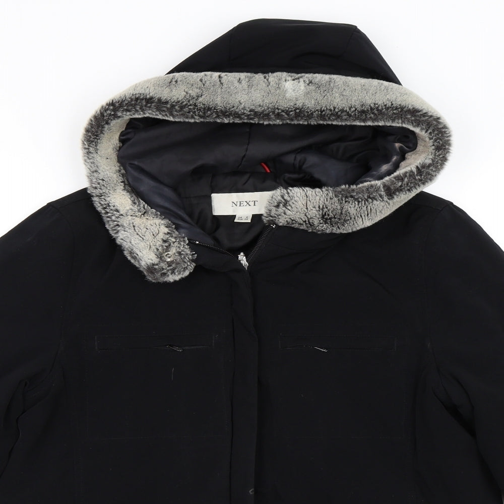 Womens UK Size 8 NEXT Black Overcoat
