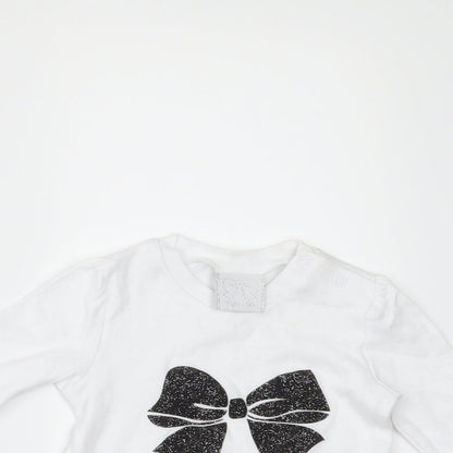 MINI MEL Girls White   Basic T-Shirt Size 3-6 Months