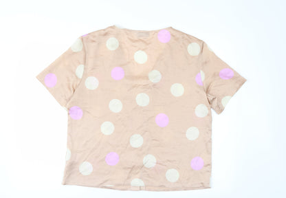 Womens UK Size 10 ASOS Orange Basic Button-Up