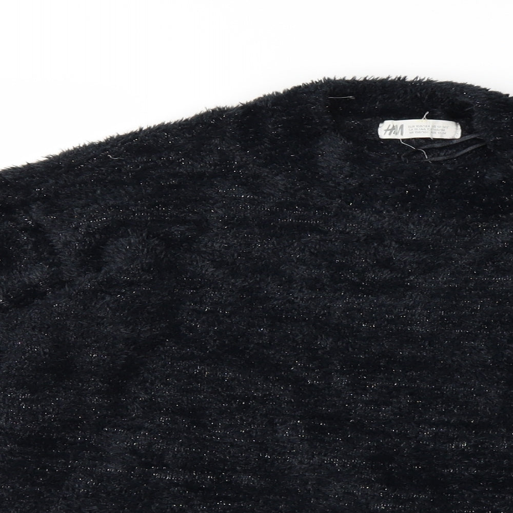 H&M Girls Black   Pullover Jumper Size 13-14 Years
