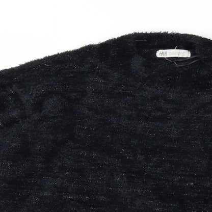 H&M Girls Black   Pullover Jumper Size 13-14 Years