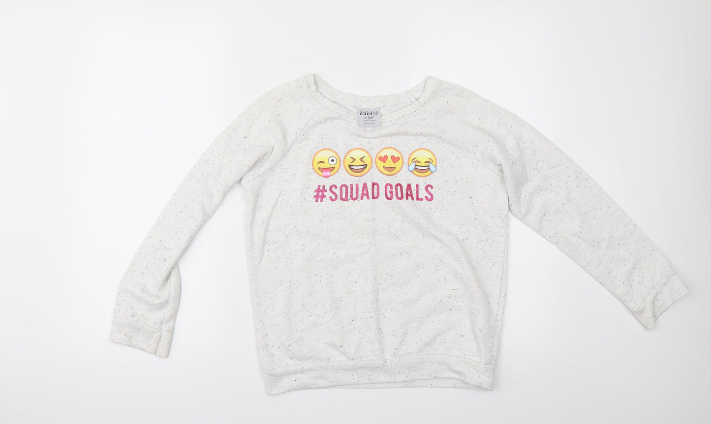 Preworn Girls Grey   Pullover Sweatshirt Size 11-12 Years