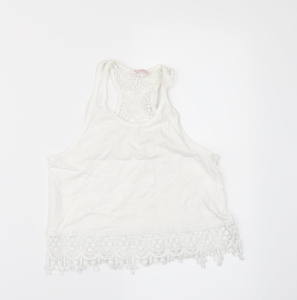 Miss E-vie Girls White   Basic T-Shirt Size 9-10 Years