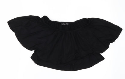 Boohoo Womens Black   Cropped Blouse Size 10